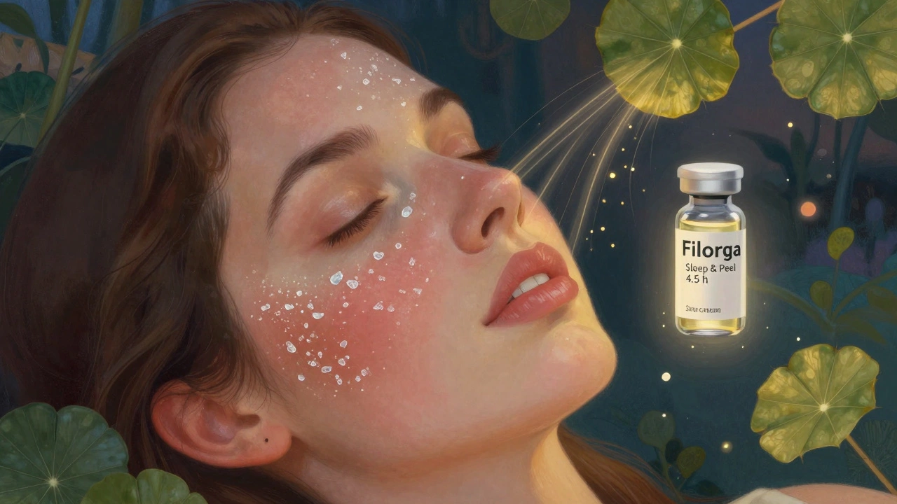 Ritratto di metà viso che passa da opaco a radioso, con acidi che si dissolvono nell&#039;aria.